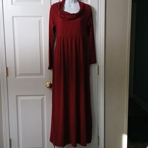 Mother Bee long sleeve maternity super soft cowl neck maxi dress Sz M NWOT